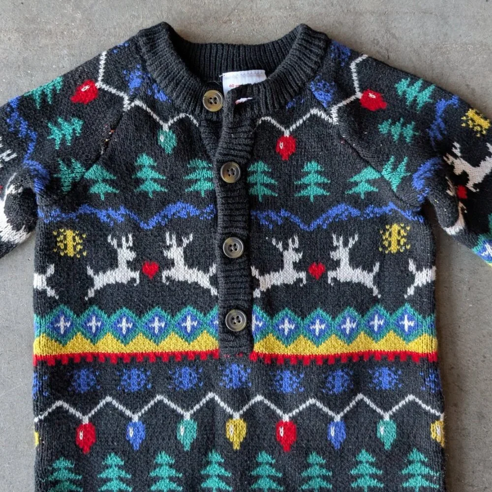 Hanna Andersson Baby Holiday Romper in Combed Cotton Very Merry size 3-6M